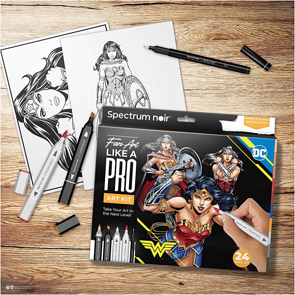 Creativ Company Hobbyset Illustration Comic Helden Wonder Woman Farb Set