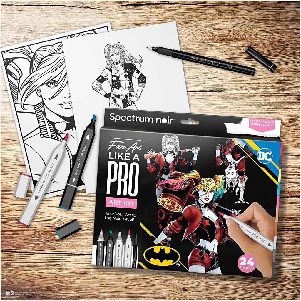 Creativ Company Hobbyset Illustration, Harley Quinn, verschiedene Farben, 1 Box