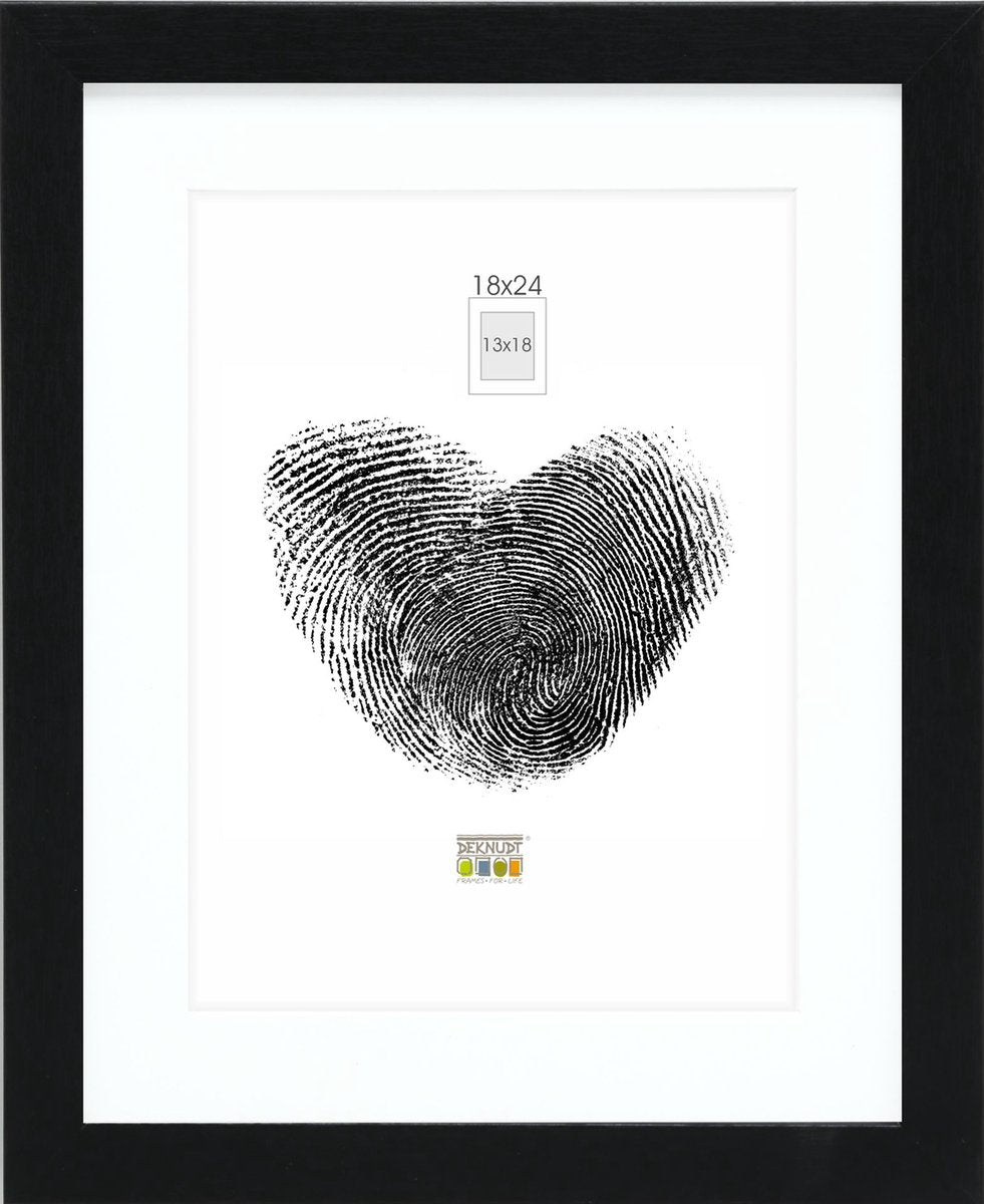 Deknudt Frames Fotorahmen – Schwarz mit Passepartout – 13x18 18x24 cm