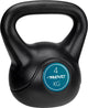 Avento Kettlebell – 4 kg – Schwarz – breiter Griff