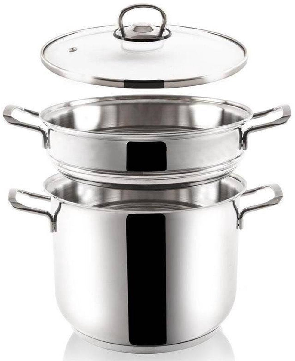 Orion Anett-Serie – Dampfpfanne aus Edelstahl – 5 l – 22 cm Durchmesser – inklusive Dampfeinsatz
