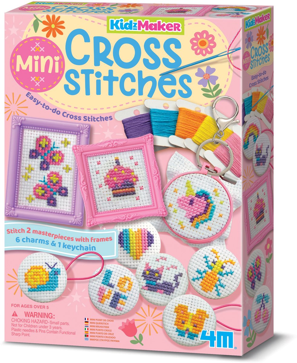 4 m Bastelarbeiten – Mini-Kreuzstich-Stickerei – Kinder – kreatives Spielzeug – Hobby-Paket – Kindermacher – 5+