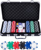 Engelhart Pokerset 300 Chips (11,5 Gramm) im schwarzen Etui – mit 2 Spielkartensätzen, 5 Würfeln und 3 Dealer-Buttons