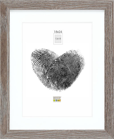 Deknudt Frames Fotorahmen – Grau mit Passepartout – 13x18 18x24 cm