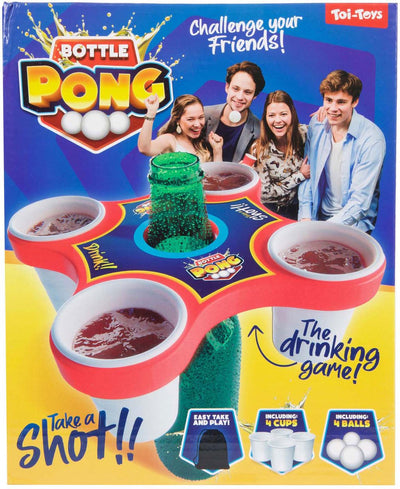 Toi-Toys Party Game Pong Hero mit 4 Bällen und 4 Tassen