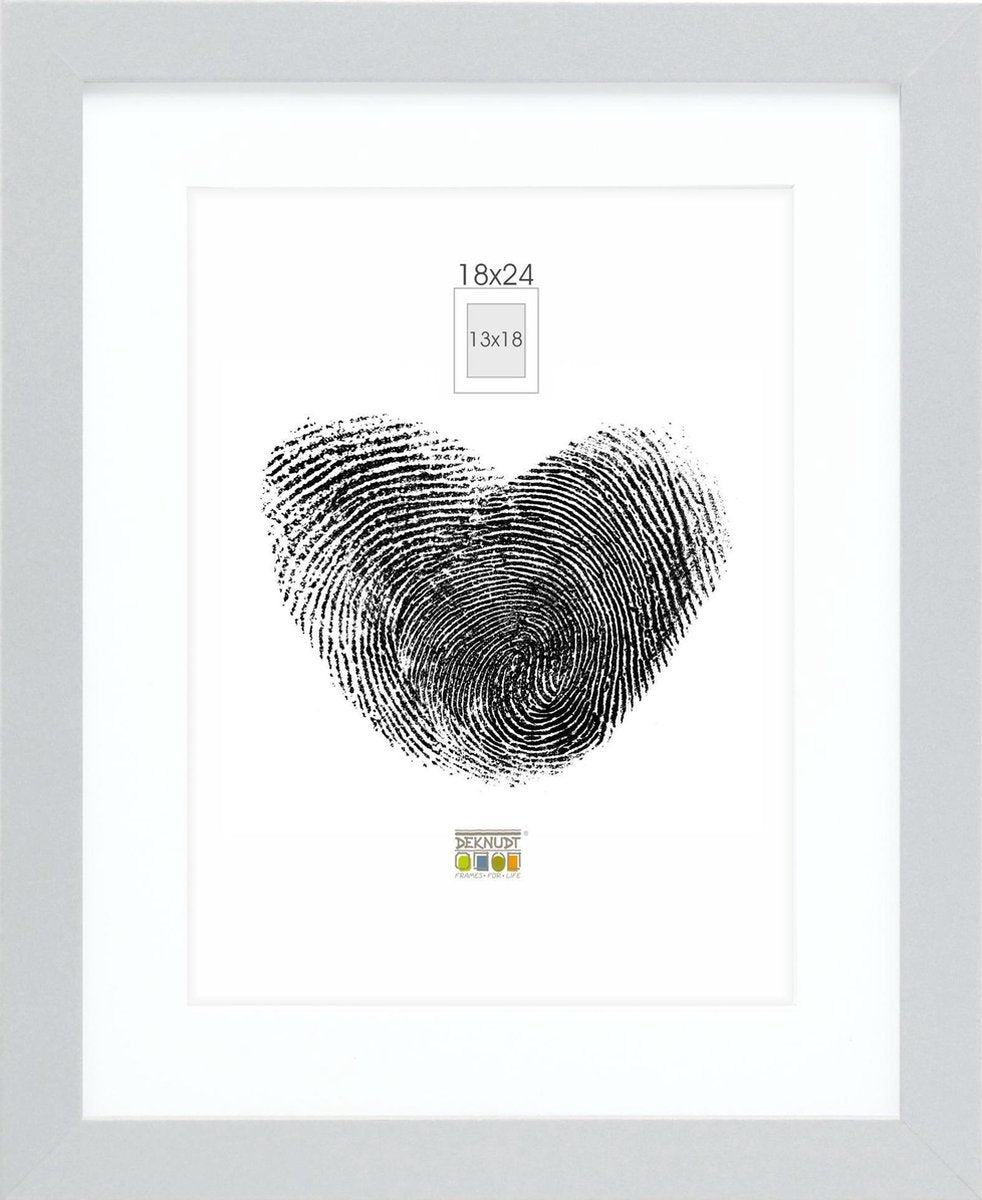 Deknudt Frames Fotorahmen - Silber mit Passepartout - 13x18 18x24 cm