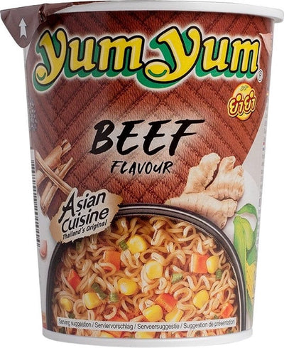 Yum Yum Instant-Cup-Nudeln mit Rindfleisch – 12 x 70 g – Vorteilspackung