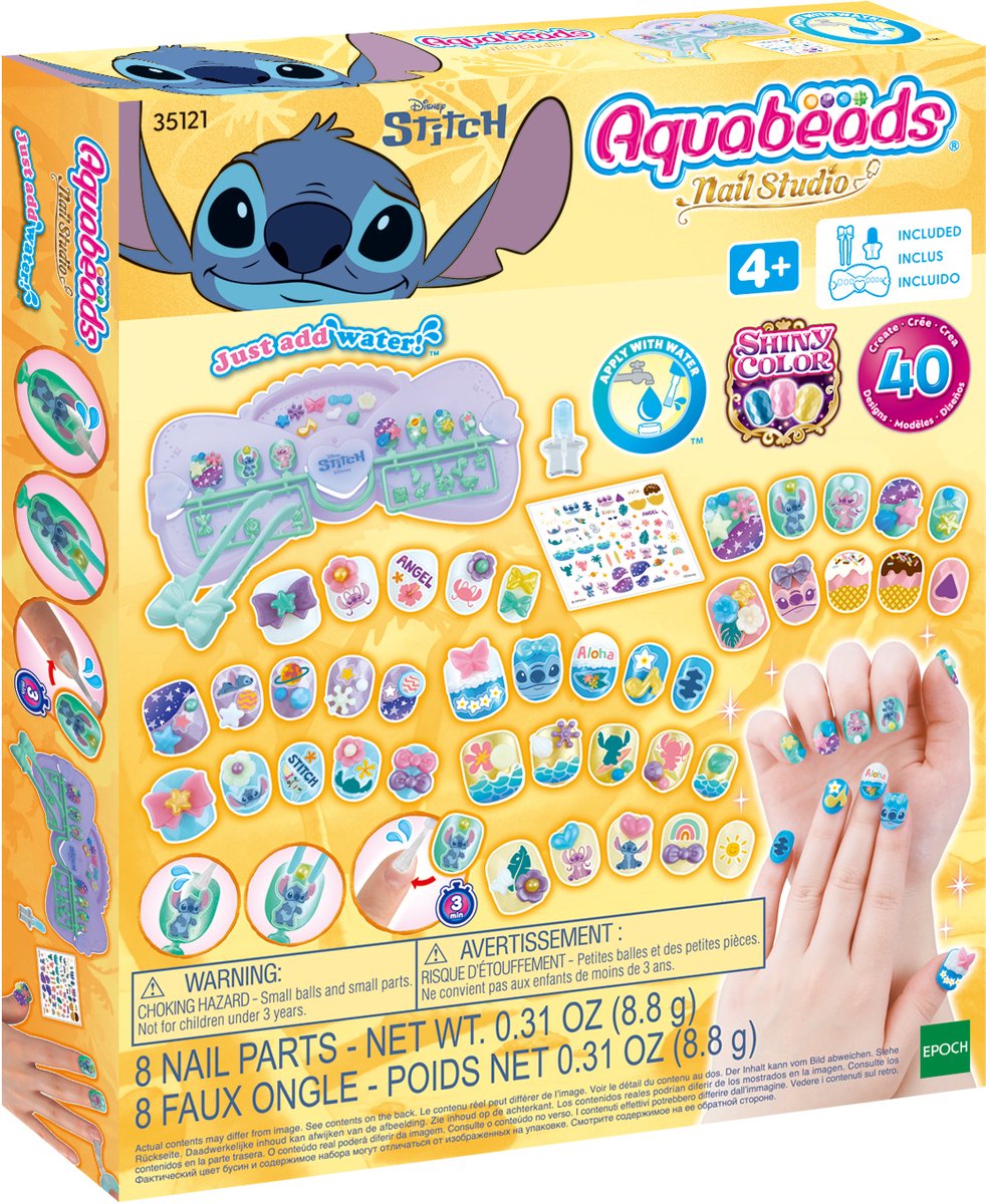 Aquabeads Stitch Nail Studio Designer-Set – Kindernägel – mit Wasser kleben
