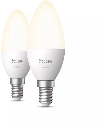 Philips Hue LED-Kerzenlampe – E14-Fassung – enthält 2 Lampen – weiches weißes Licht – intelligente Beleuchtung
