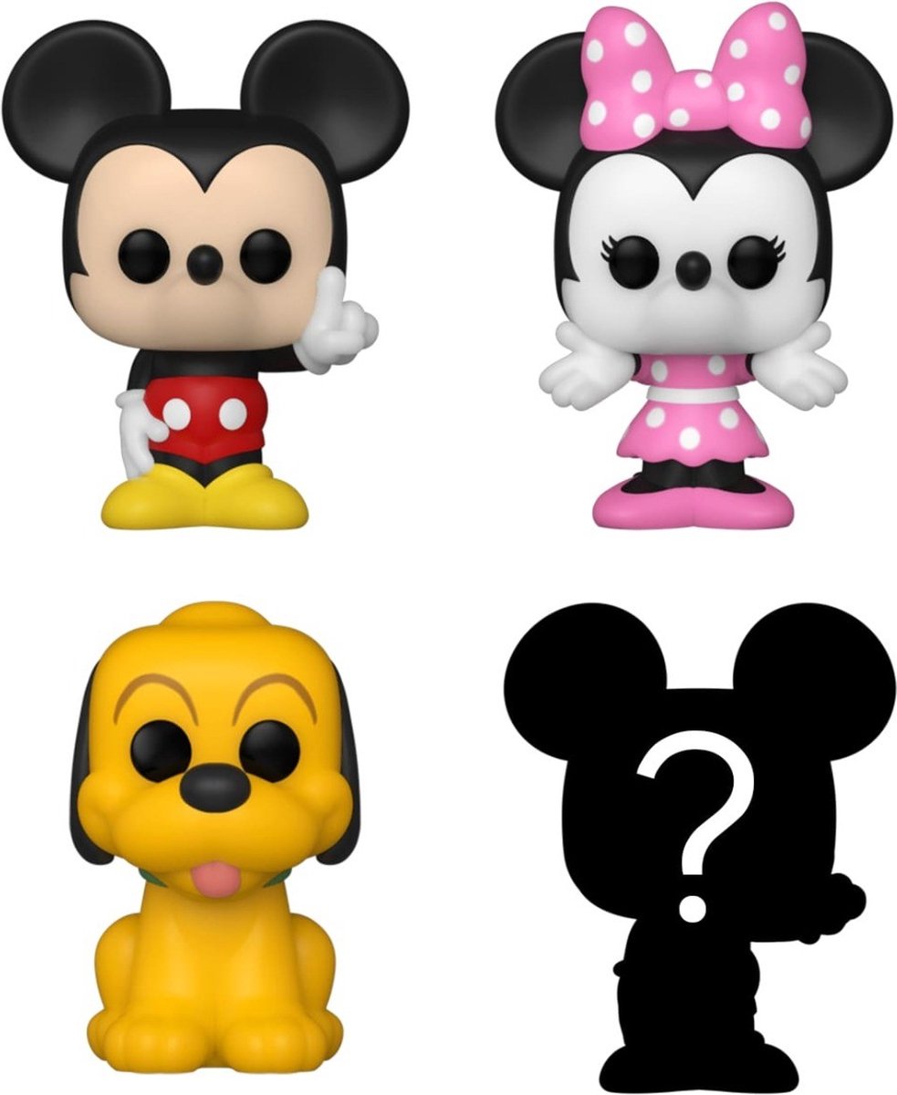 Funko Mickey Minnie Pluto und Mystery Chase – Bitty Pop! - Disney-Klassiker-Figur – 2 cm – 4er-Pack