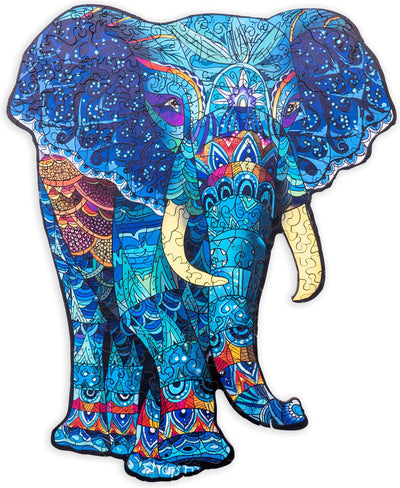 Engelhart Holzpuzzle Elefant – 178 einzigartige Puzzleteile – Holzpuzzle im A4-Format – Tierpuzzlespiel – herausforderndes Denkspiel – inklusive Aufbewahrungskoffer –