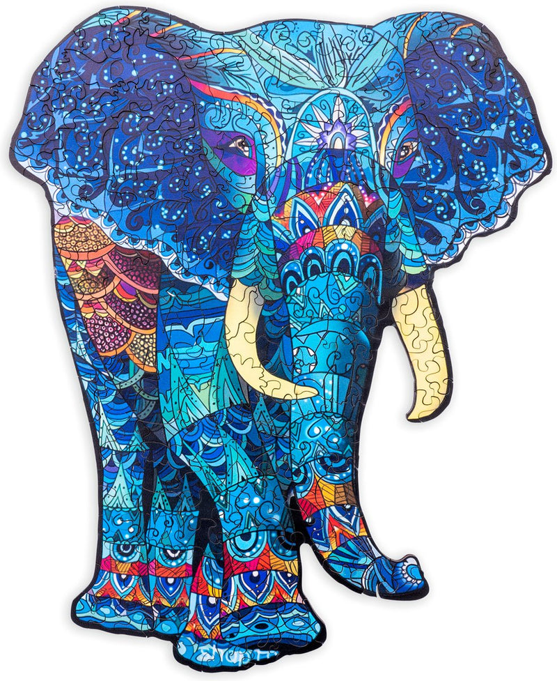 Engelhart Holzpuzzle Elefant – 178 einzigartige Puzzleteile – Holzpuzzle im A4-Format – Tierpuzzlespiel – herausforderndes Denkspiel – inklusive Aufbewahrungskoffer –
