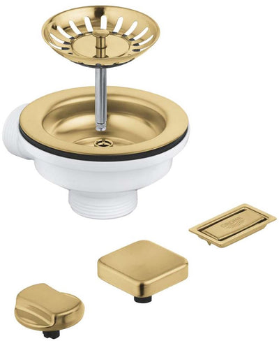 Grohe Ablaufgarnitur – Abflusssieb für Spüle mit Zubehör, gebürstet Cool Sunrise 40996gn0