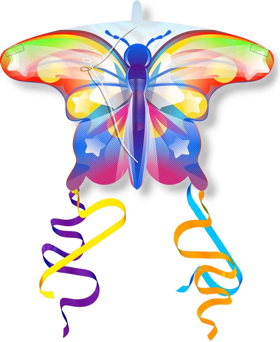 Kites Ready 2 Fly Pop-up Mini Nylon Vlieger Vlinder Regenbogen