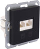 Q-Link MQL S-L Einbausteckdose schwarz Tel Dat Cat5e 2x8