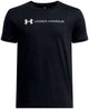Under Armour UA B Logo Wordmark SS Unisex-Sportshirt – Schwarz – Weiß – Grau