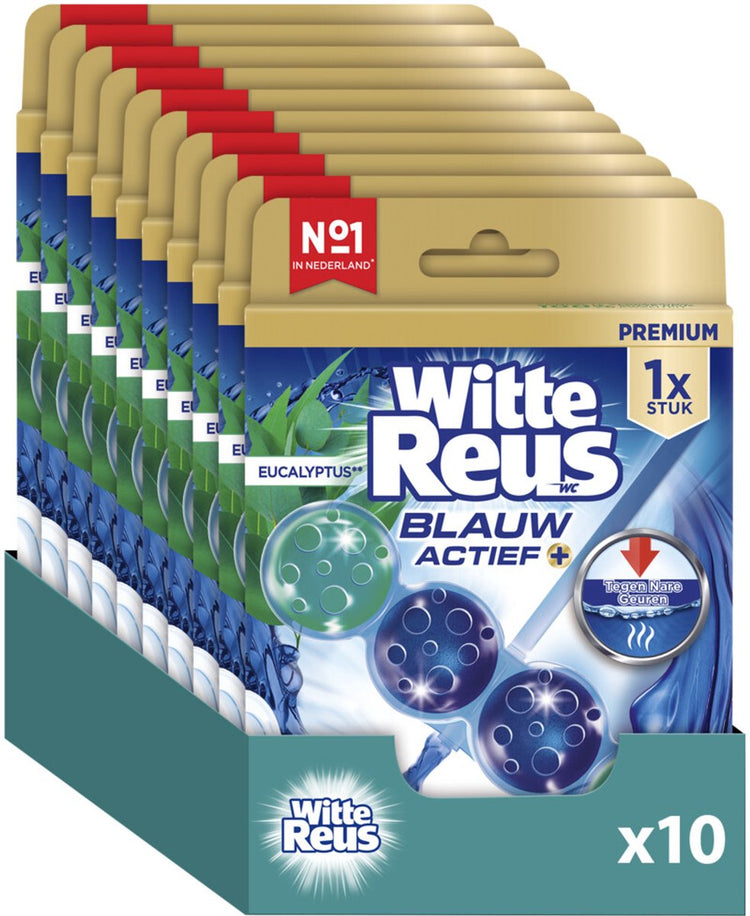 Weißer riesiger blauer aktiver Eukalyptus-Toilettenblock 50 g – Toilettenblöcke – Vorteilspackung – 10 Stück