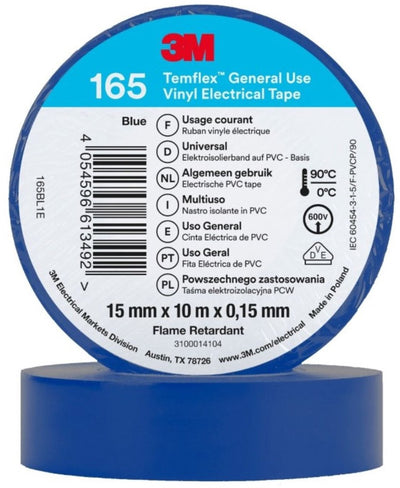 3 m Temflex – Vinyl-Isolierband 165 – 0,15 mm – blau