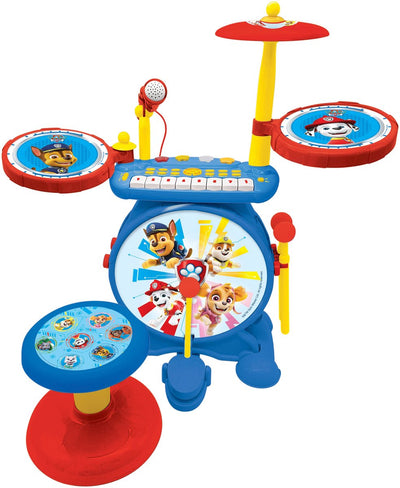 Lexibook My Rock Band Paw Patrol, komplettes elektronisches Leucht-Schlagzeugset mit Hocker
