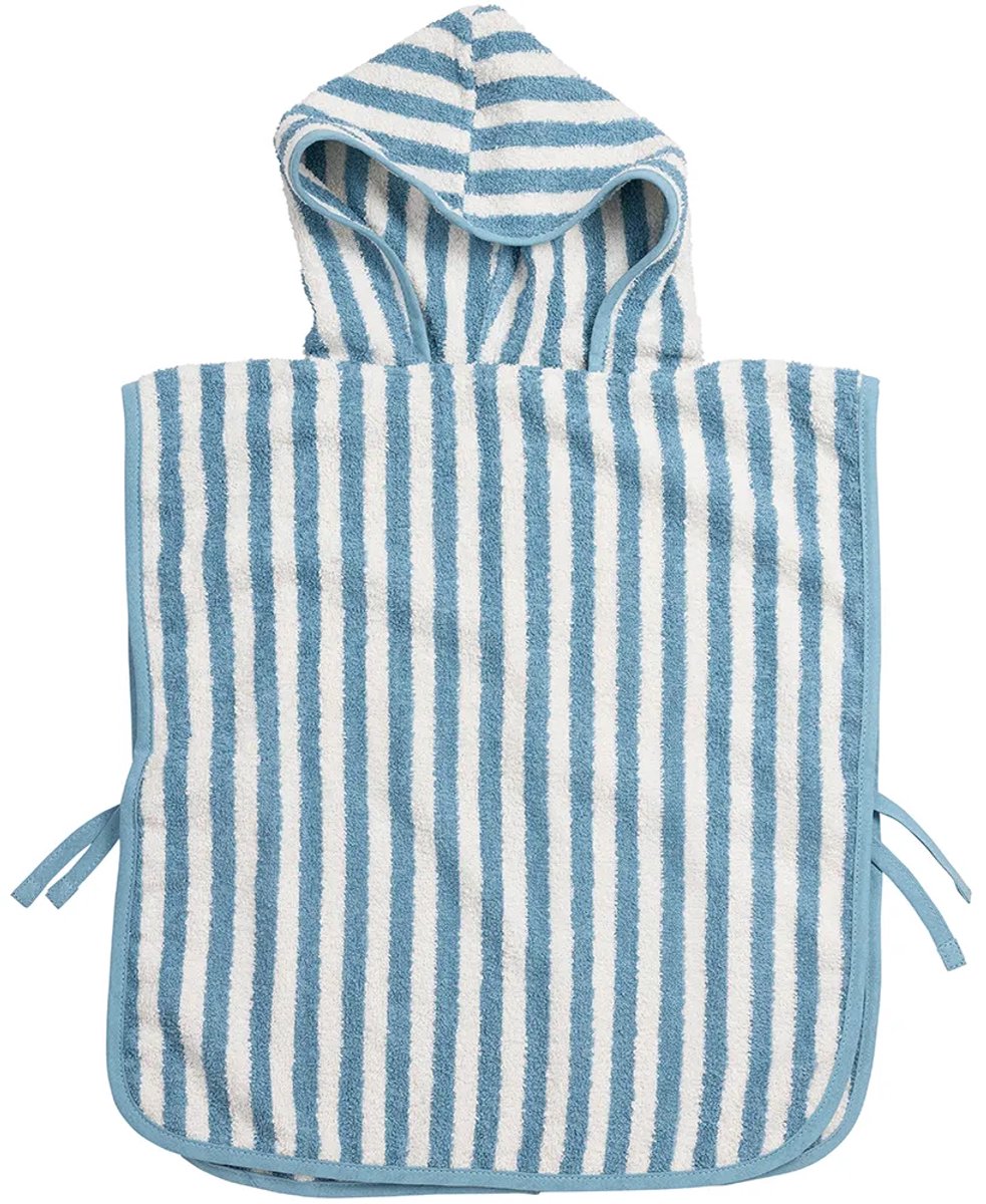 Meyco Baby Fat Stripe Badeponcho – Jacquard-Frottee – Jeansblau – 1–3 Jahre