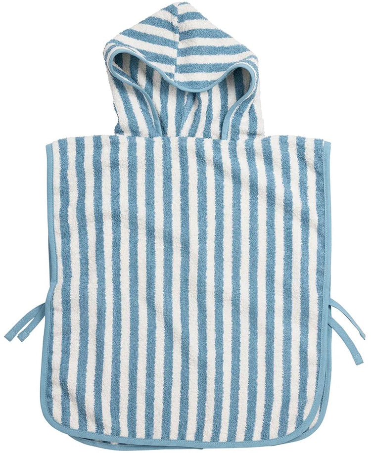 Meyco Baby Fat Stripe Badeponcho – Jacquard-Frottee – Jeansblau – 1–3 Jahre