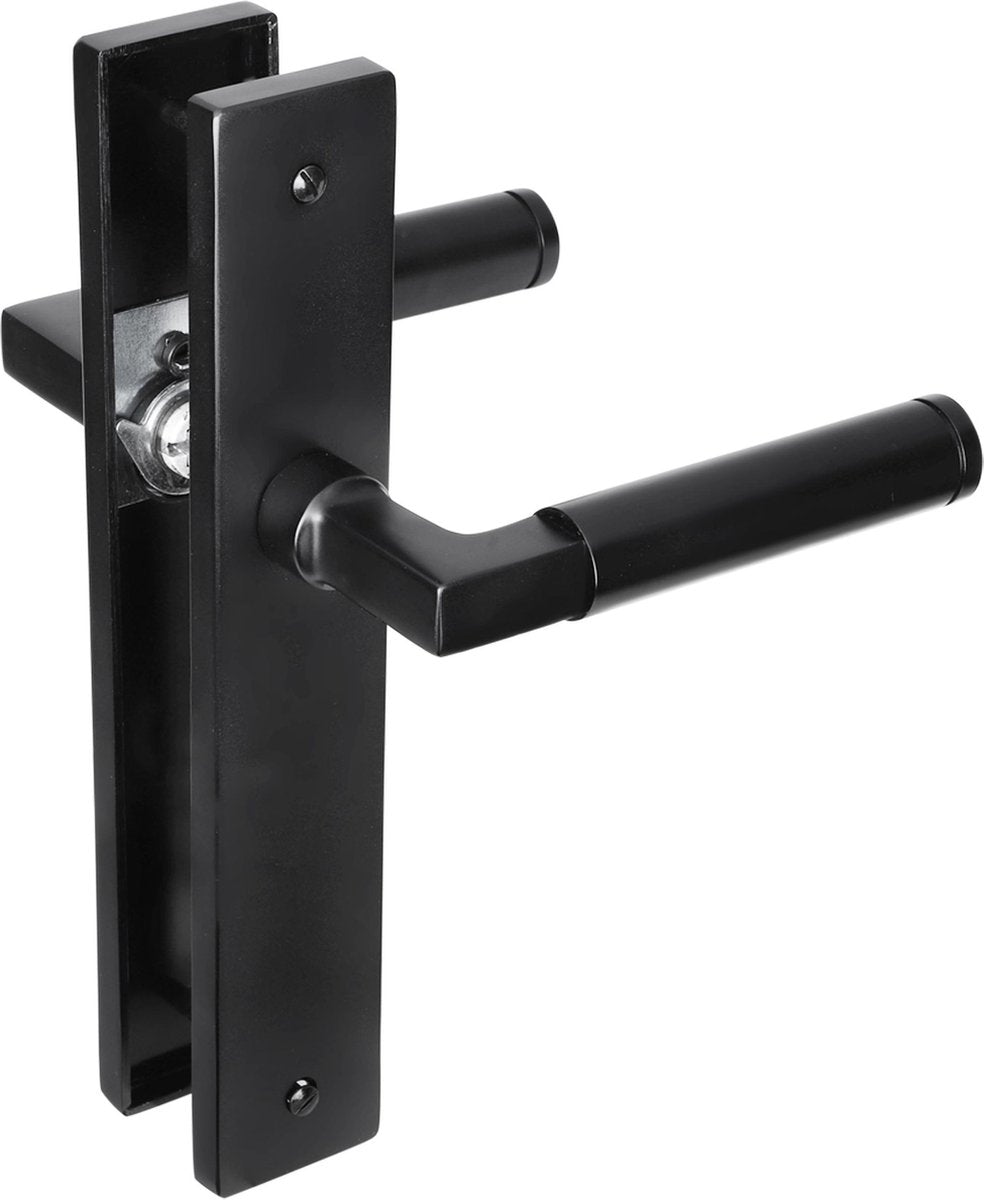Impresso Innentürbeschlag Aston – quadratisches Türschild mit Schraube – Aluminium – schwarz