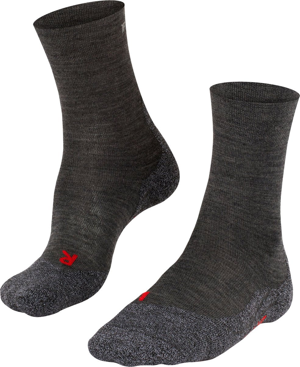 Falke TK2 Sensitive Anti-Blister Wandersocken aus dickem Woll-Funktionsmaterial Damen Grau – Größe 35-36