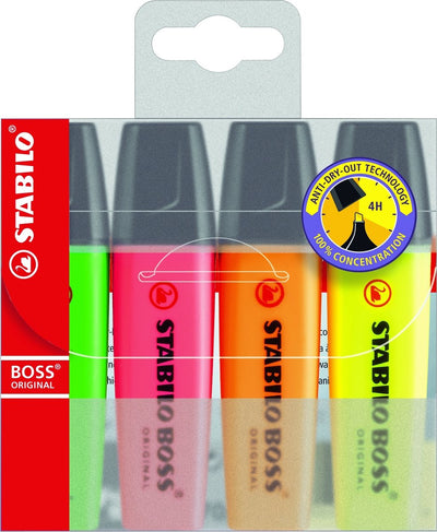 Stabilo fluoreszierendes Textmarker-Set Boss mehrfarbig (5 Stück)