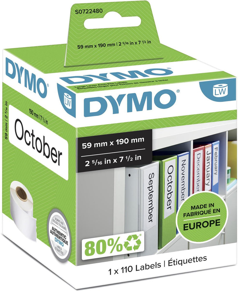 Organizer-Rückenetiketten Dymo 60 x 190 mm breit
