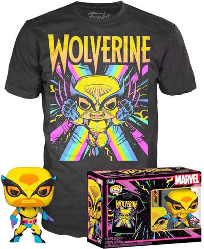 Marvel Funko the Xmen Sammelfiguren-T-Shirt-Set -S- Pop! T-Shirt Wolverine Blacklight Schwarz