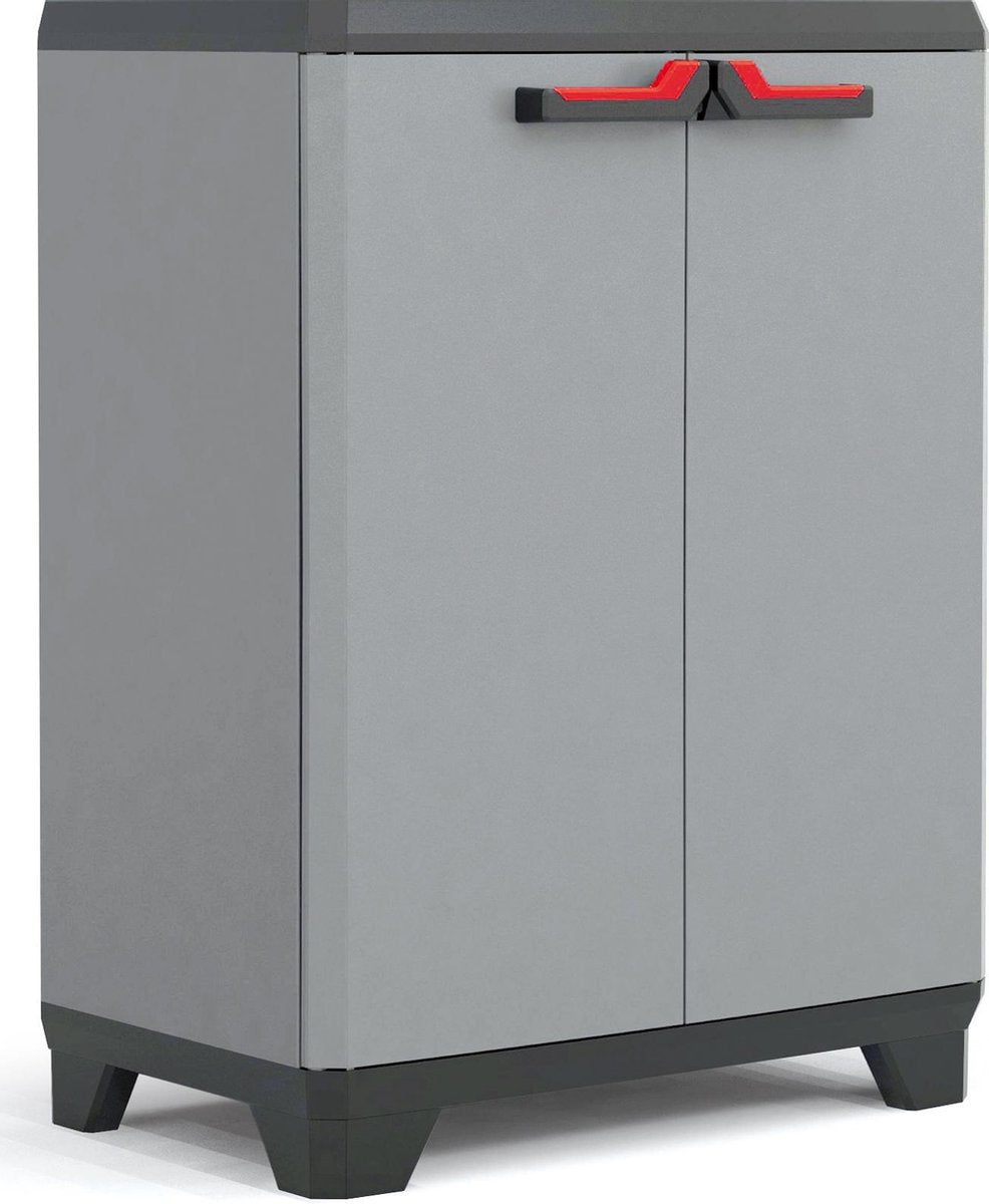 Keter Stilo niedriger Schrank – 1 Regal – 68 x 39 x 90 cm – dunkelgrau schwarz