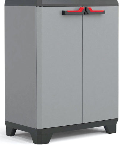 Keter Stilo niedriger Schrank – 1 Regal – 68 x 39 x 90 cm – dunkelgrau schwarz