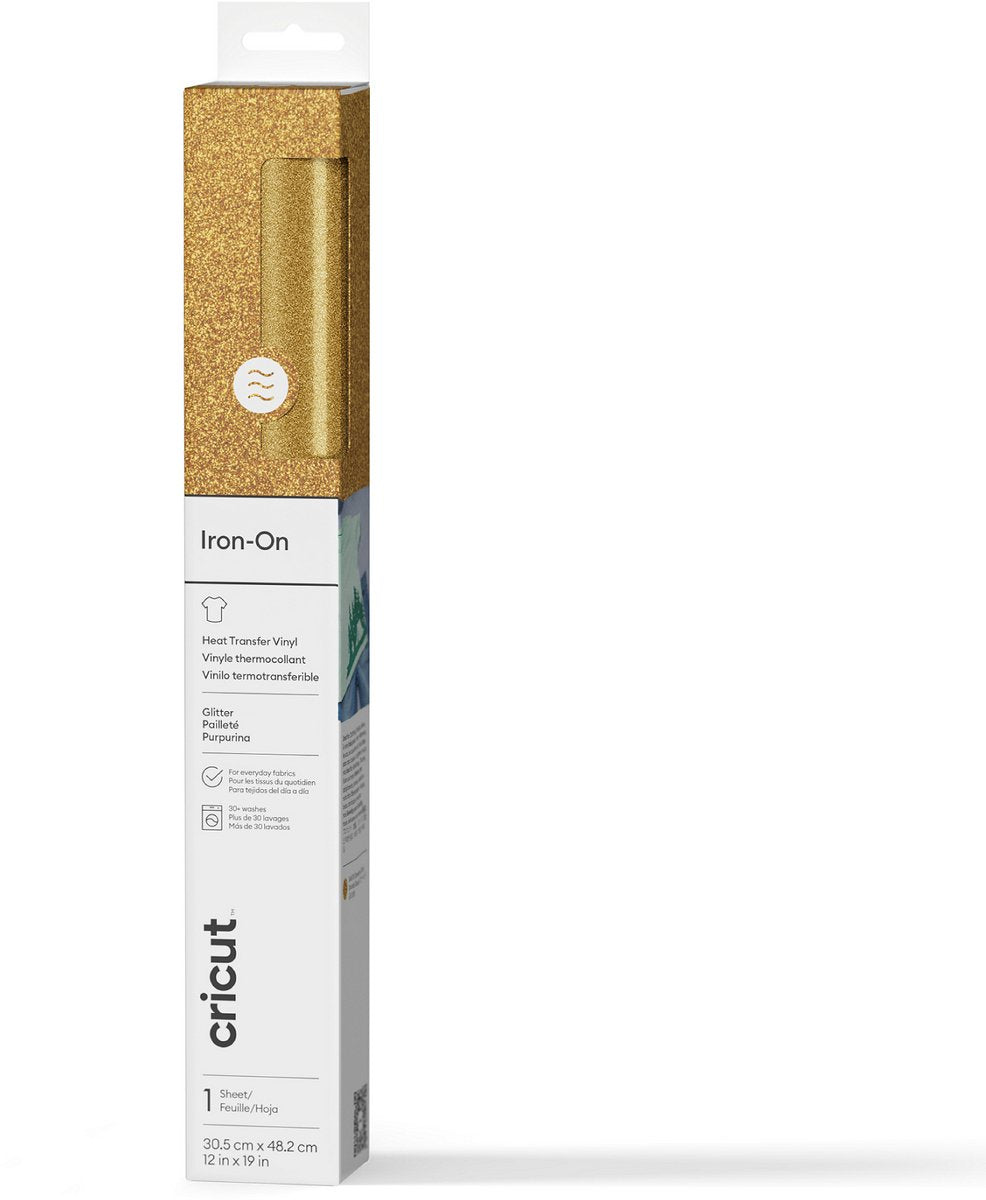 Cricut Smart zum Aufbügeln, 33 x 91 cm – Gold mit Glitzer (1 Blatt)