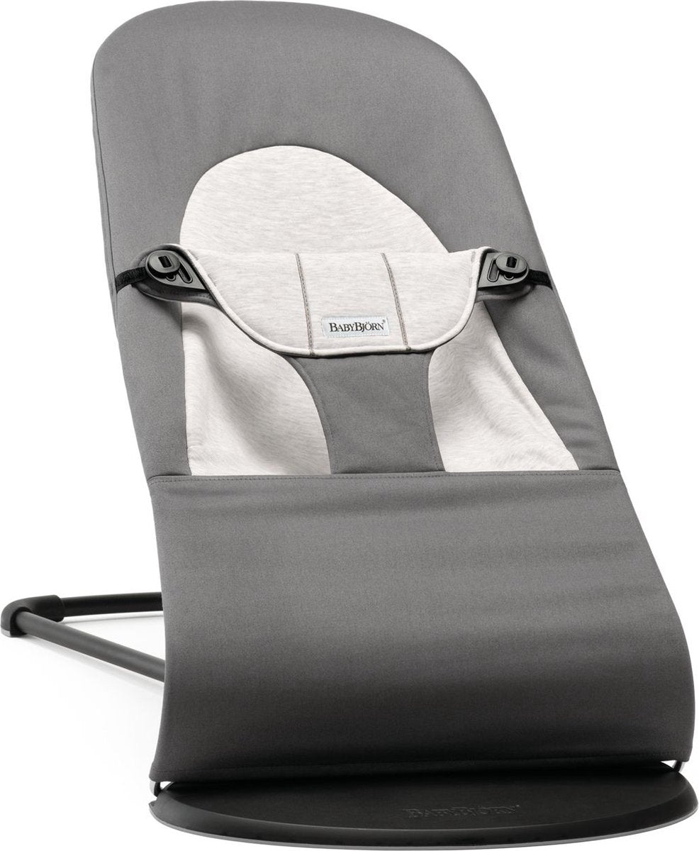 Babybjörn Schaukelstuhl Balance Soft – gewebter Jersey – dunkelgrau-grau – ergonomisch – verstellbar – faltbar