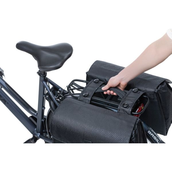 Basil Double Bicycle Bag Handle Schwarz