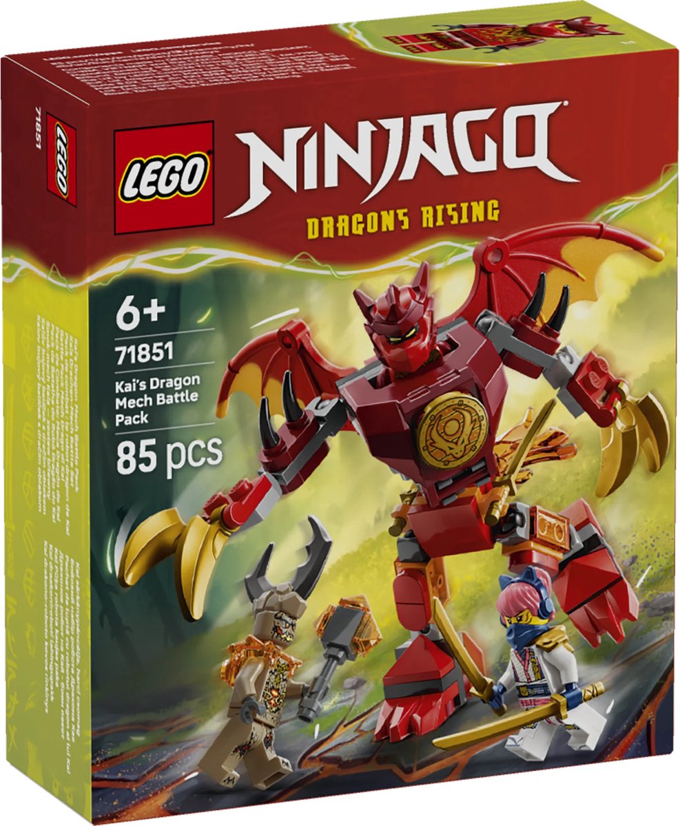 Lego Ninjago 71851 Kais Drachen-Mech-Kampfpaket | 2 Stk