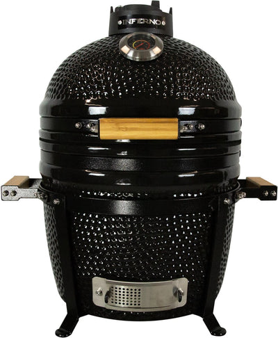 Inferno kompakter Kamado-Grill – Grillfläche 34 cm 13 Zoll – Schwarz