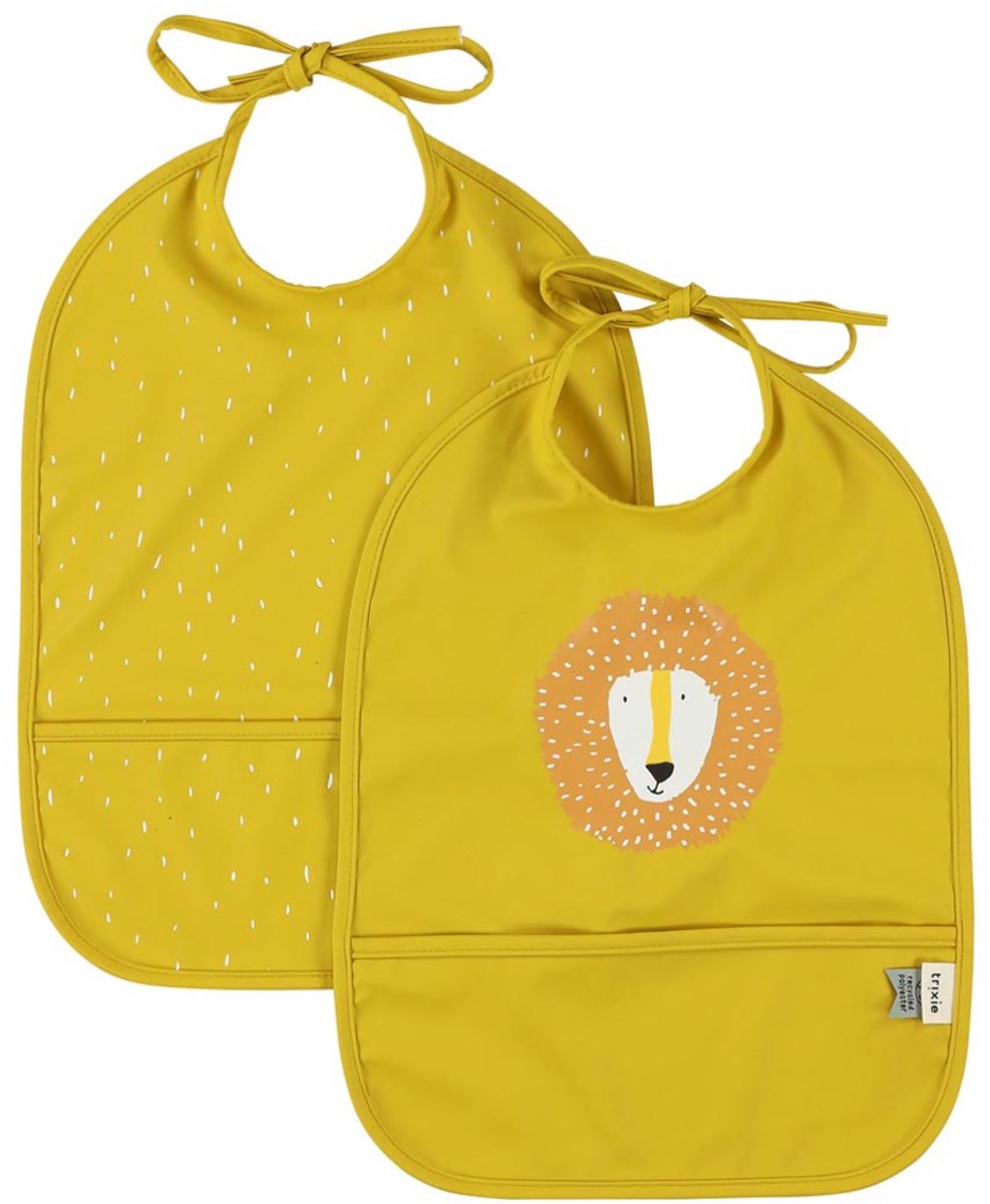 Trixie waschbares Lätzchen 2er-Pack mr. Löwe – Lätzchen für Kinder – 100 % recyceltes Polyester – leicht zu reinigen – gelb