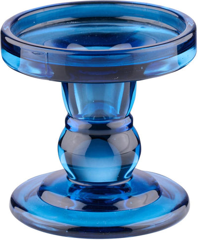 Arti Casa Kerzenhalter für Stumpenkerze – Glaskerzenhalter transparent – ø8,5 x 8,5 cm – Blau