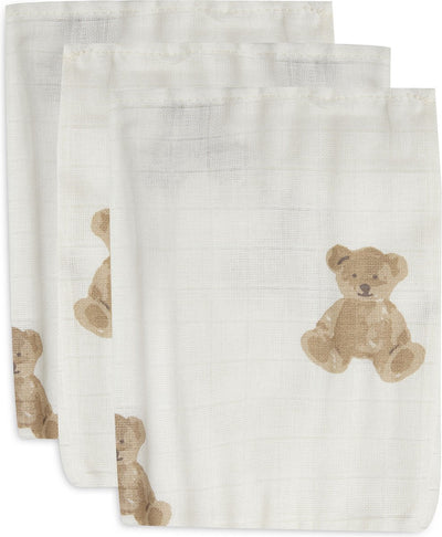 Jollein – Babywaschlappen hydrophiler Teddybär – Baumwolle – 3 Stück – Babywaschlappen, hydrophile Waschlappen – 15 x 70 cm