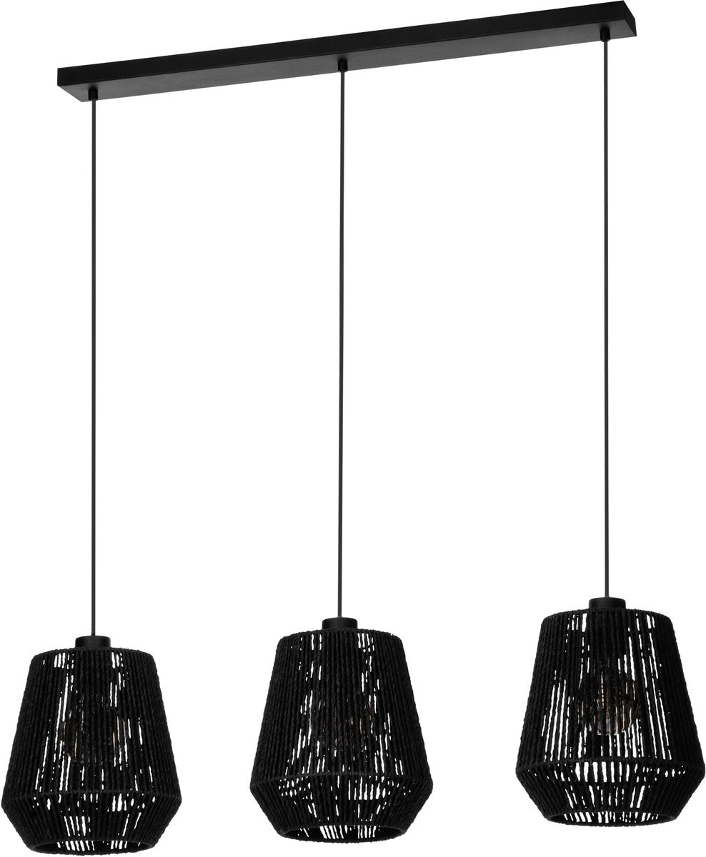 Eglo Persley Hängelampe – E27 – 92 cm – Schwarz – Papier