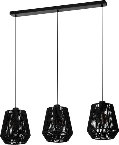 Eglo Persley Hängelampe – E27 – 92 cm – Schwarz – Papier