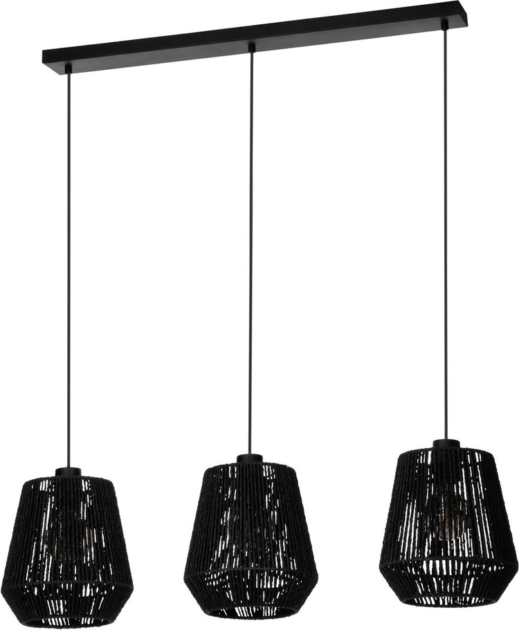 Eglo Persley Hängelampe – E27 – 92 cm – Schwarz – Papier