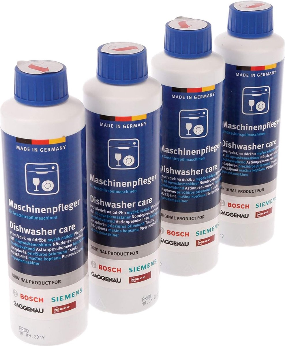 Bosch Siemens Neff Gaggenau Set mit 4 Flaschen Spülmaschinenreiniger 250 ml