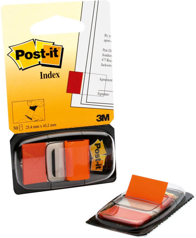 Index Post-it 680-4-oder 25 mm orange, beschreibbar, leicht entfernbar, 50 Blatt