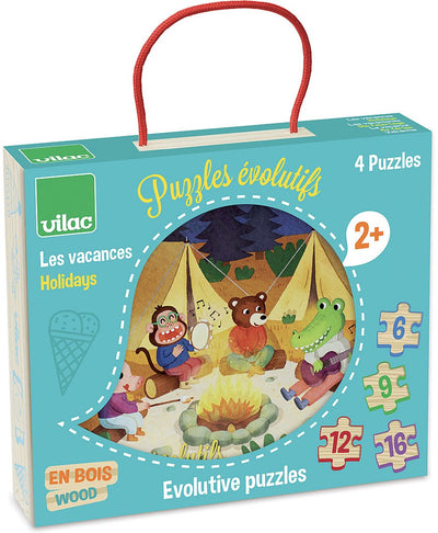 Vilac Puzzle Feiertage progressives Holzpuzzle 4 Teile.