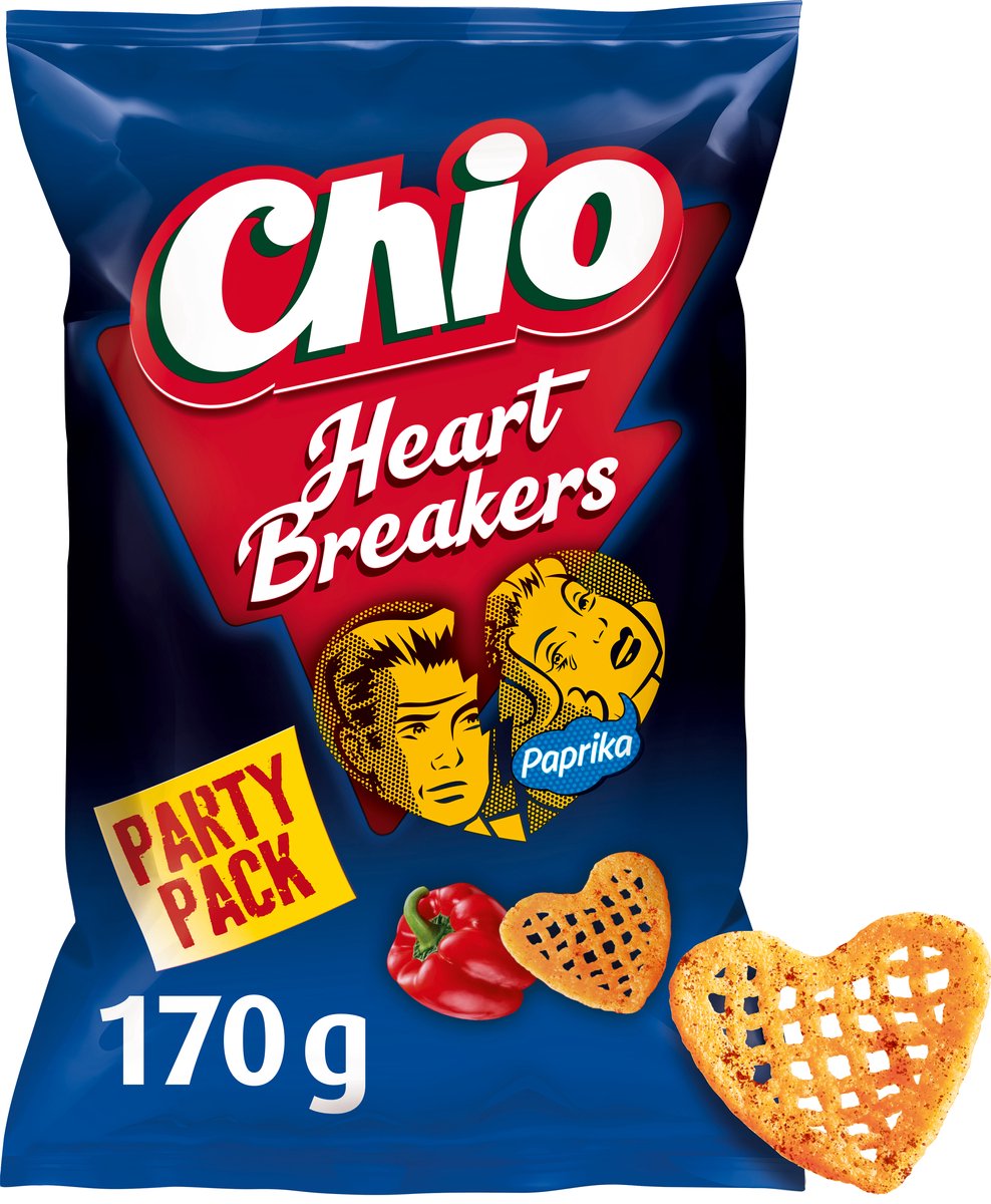 Chio Heartbreakers Paprika-Partypaket – Chips – 6 x 170 Gramm