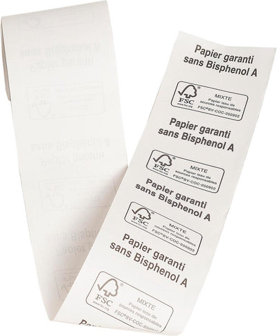 Exacompta 60x Rollen für Bank- und Zahlungskartenterminal 57x40x12x18 - 1 Thermoschicht 55g m2 ohne BPA. - weiß - 40349e