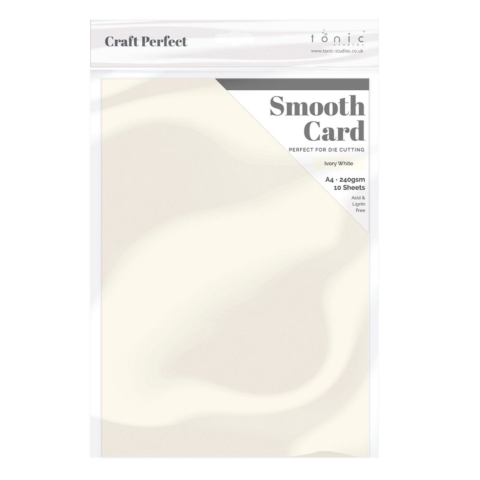 Craft Perfect von Tonic Studios Craft Perfect • Glatter Karton, A4, 240 g, Elfenbeinweiß, 5 Stück