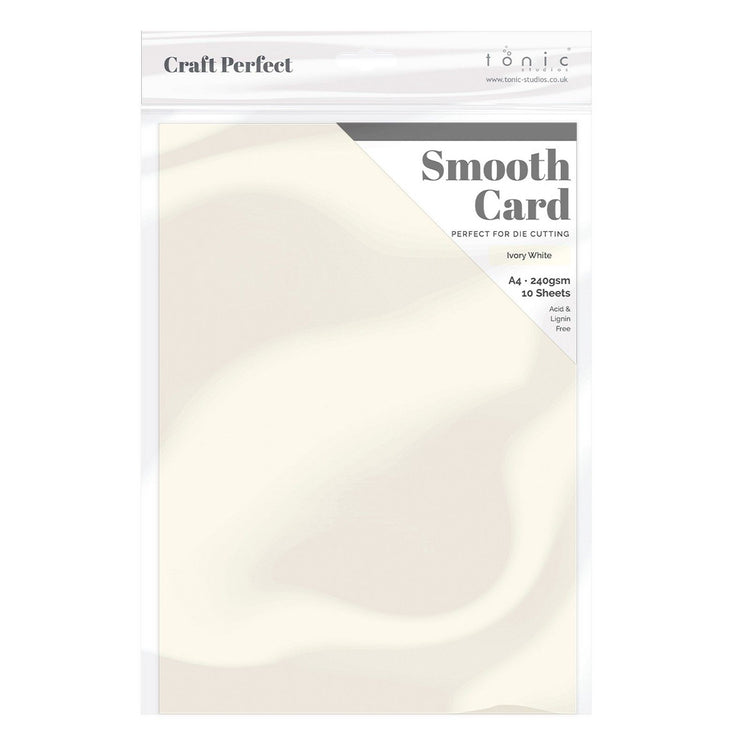Craft Perfect von Tonic Studios Craft Perfect • Glatter Karton, A4, 240 g, Elfenbeinweiß, 5 Stück